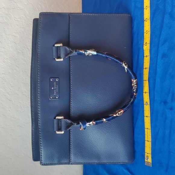 Kate Spade New York Grove Street Caley Satchel navy blue 100% leather - Picture 7 of 16